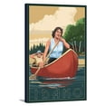thumbnail image 1 of Idaho - Canoers on Lake - Lantern Press Artwork (12x18 Gallery Wrapped Stretched Canvas), 1 of 1