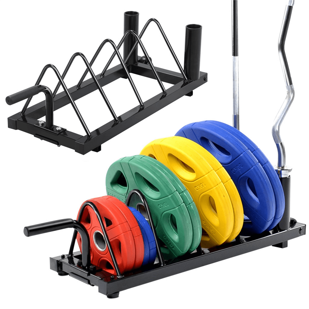 Topeakmart Durable Metal Barbell Bumper Plate Storage Rack