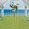 thumbnail image 5 of ToppiJoy Elegant Gold Wedding Flower Stand, Rectangular Steel Flower Display Stand, for Weddings, Parties, and Celebrations, Easy to Assemble, 5 of 10