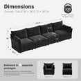 thumbnail image 3 of CDCASA 134.6" Modular Sectional Sofa, Oversized 4 Seater Sofa Couch, Chenille Deep Seat Couches for Living Room, Black, 3 of 7