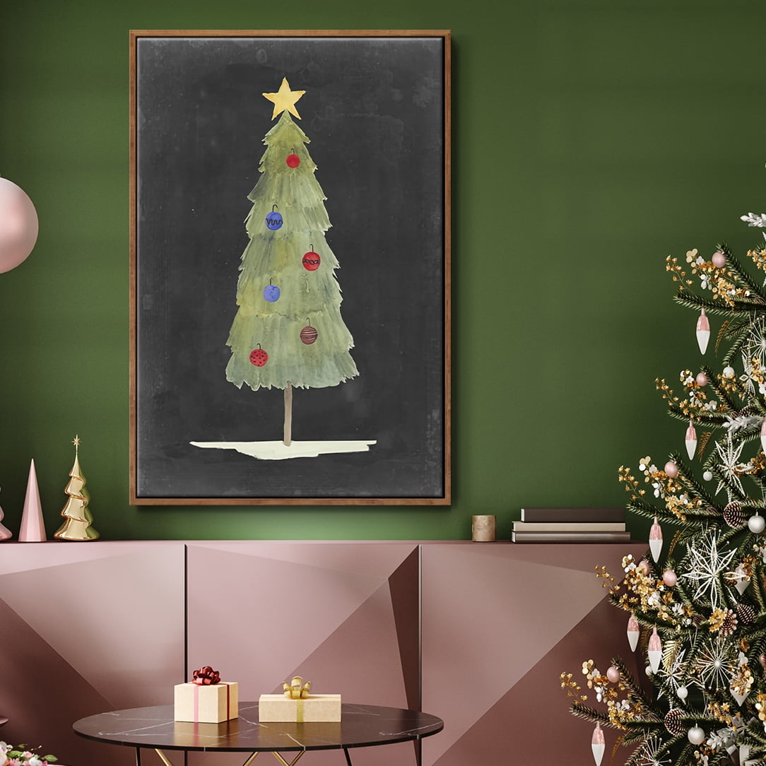 Christmas Glow II - Framed Gallery Wrapped Holiday Canvas - 25 x 37 - Rosewood Frame