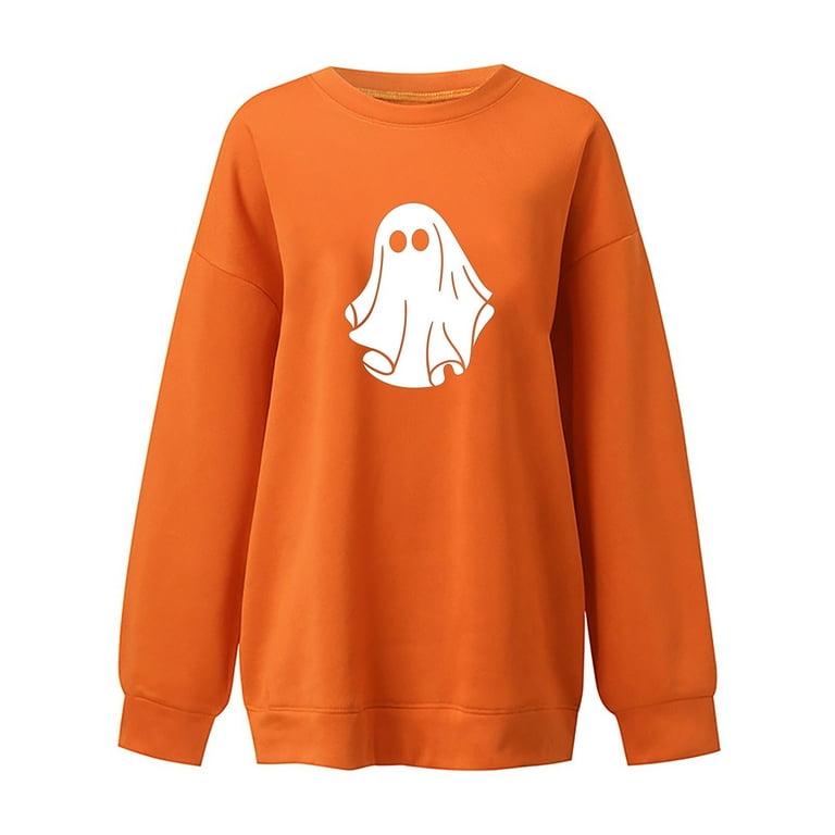 HAPIMO Savings Sweatshirt for Women Crewneck Pullover Tops Ghost Graphic  Print Long Sleeve Relaxed Fit Womens Drop Shoulder Sweatshirt Teen Girls  Clothes Wine S 