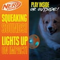 thumbnail image 3 of Nerf Dog LED Light Up Squeak Bash Ball Dog Toy, Blue/Orange, 3.5 inch, 3 of 9