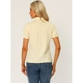 thumbnail image 4 of DARING DIVA Women's Cotton Frilled Peter Pan Collar Blouse XS Beige, 4 of 6