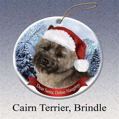 Westie West Highland Terrier White Dog Santa Hat Christmas Ornament Porcelain 