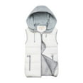 thumbnail image 2 of Homenesgenics Puffer Vest for Women Plus Size with Hood 10 Colors Fashion Women Winter Warm Coat Vest Wadded Jacket White M, 2 of 7