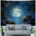 thumbnail image 4 of Creowell  Forest Galaxy Starry Tapestry for Bedroom Ceiling, Blue Space Night Starry Sky Moon Stars Tapestry, Tree Forest Milky Way Backdrop Wall Hanging for Living Room Decor 40x30inch, 4 of 6
