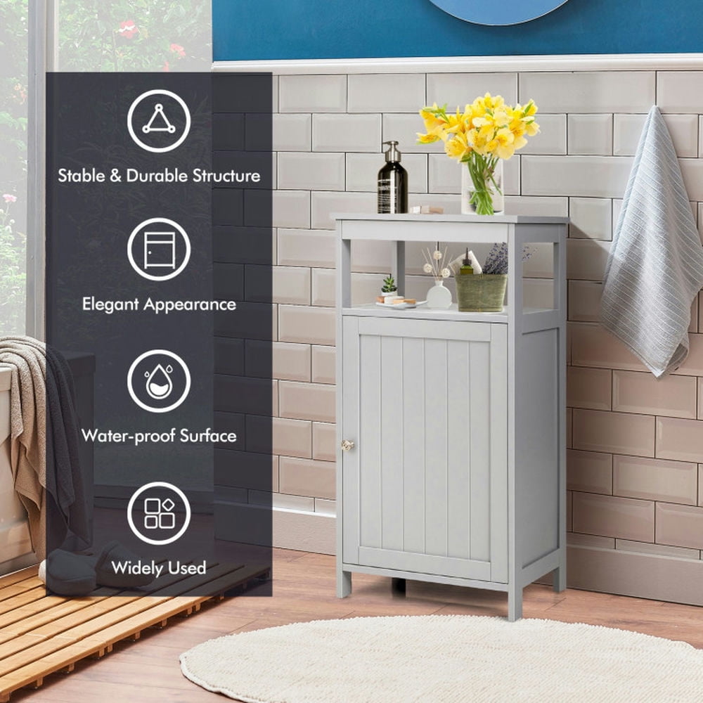 Finihen Bathroom Storage Cabinet, Bathroom Floor Cabinet, Bathroom Wooden Floor Cabinet with Multifunction Storage Rack, for Bathroom, Living Room, Bedroom, Kitchen, Gray Finihen Bathroom Storage Cabinet, Bathroom Floor Cabinet, Bathroom Wooden Floor Cabinet with Multifunction Storage Rack, for Bathroom, Living Room, Bedroom, Kitchen, Gray