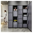 thumbnail image 5 of Metal Storage Locker for Employees,6 Door Lockable Steel Organizer Cabinet for Work,School,Gym,Home,Office,Staff,Kid Room (6 Door-Black Gray), 5 of 6