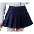 thumbnail image 2 of Jupe Plissée Unie Taille Haute pour Filles Femmes, Jupe Trapèze Mini, 2 of 3