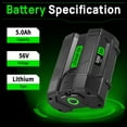 thumbnail image 2 of 2 Pack 5.0Ah 56V Replacement for Ego 56v Battery Compatible with Ego Battery 56v Fits with Ego Battery Security BA2800 BA2800T BA4200 BA4200T BA1400 BA1400T CS1604 HT2400 LB6504, 2 of 7