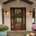 thumbnail image 4 of C Cattleya 1-Light Matte Black Outdoor Wall Sconce with Seeded Glass Shade, 4 of 7