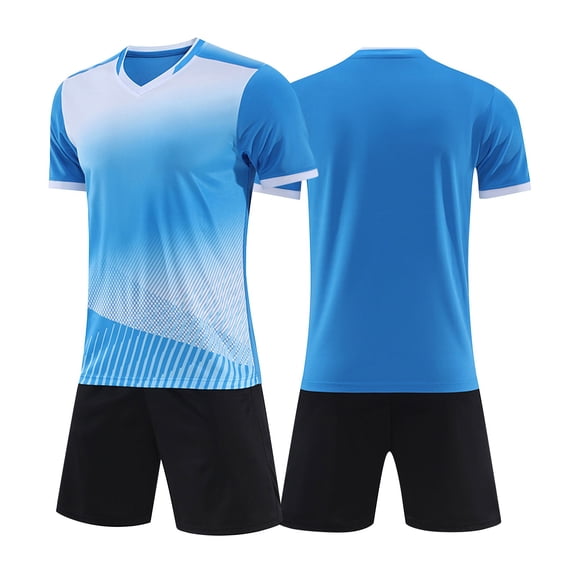 LWNYDPLSD Soccer Jerseys Set for Boys 2 Piece Summer Team Suit Kids School Uniforms Personalized Shirts Gym Training Mesh Shorts Running Sports Outfits for Basketball Running Toddler Clothes