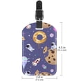 thumbnail image 6 of Square 2Pack PU Leather Donuts Astronaut Space Cruise Luggage Tag with Privacy Cover and Name ID Tag for Travel Handbags Backpacks Luggage Tags, 6 of 6