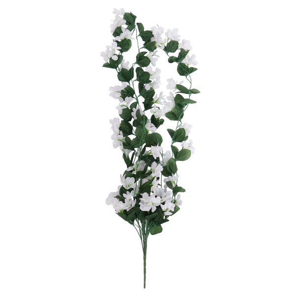 RomaMX 4 pétalos flores artificiales flores colgantes violeta simulación vid boda decoración del hogar (blanco verde)