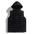 thumbnail image 5 of Dagegui Mens Lightweight Hooded Vest Quilted Sleeveless Jackets Full Zip Up Outerwear Fall Winter Outdoor Athletic Jacket with Pockets Black XL, 5 of 6