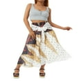 thumbnail image 4 of EIMELI Jupe Maxi Boho pour Femmes Taille Élastique Longue Style Hippie Boho Bleu Vert L, 4 of 7