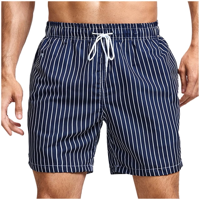FAIWAD Mens Swim Shorts with Pockets Mesh Lined Quick Dry Board Shorts Elastic Waist Drawstring Summer Beach Shorts