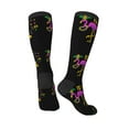 thumbnail image 4 of Fotbe Mardi Gras with Flamingo print Women's Men's Novelty Crew Socks Cotton Socks Knee High Socks for Walking,Running,Nurses,Pregnancy, 4 of 9