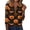 Brown #025, variant on Womens Halloween Shirts Spider Pumpkin 3/4 Sleeve Scary Tops Bat Cute Funny Henley Button Down Tunics M