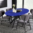 thumbnail image 2 of HAHDAXIA Round Waterproof Table Cover Elastic Tablecloth Vinyl Fitted Table Cover Elastic Edged Plastic Table Cover Fits Tables up to 36"-44" R Blue, 2 of 7