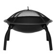 thumbnail image 3 of Spaco 22" Four-legged Folding Iron Fire Pot with Spark Screen, Fire Pit with Heat-resistant Iron Construction for Outdoor Parties, Black, 3 of 8