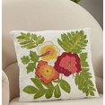 thumbnail image 4 of Fennco Styles Hand Beaded Garden Flowers Cotton Throw Pillow Cover 16" W x 16" L - Multicolored Floral Cushion Case for Home, Couch, Living Room, Seasonal Décor, Special Occasion, 4 of 4
