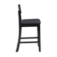 thumbnail image 3 of Linon Torino Full Back Wood Counter Stool, 24" Seat Height, Black Finish with Dark Brown Fabric, 3 of 9