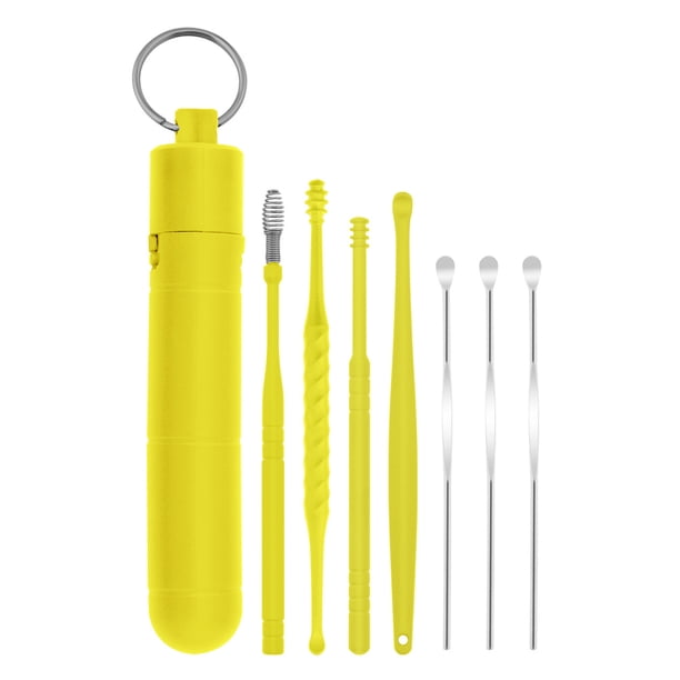 7 unids / set herramienta de eliminación de cera de oído de acero inoxidable removedor de cera Romacci Kit de limpieza del oído