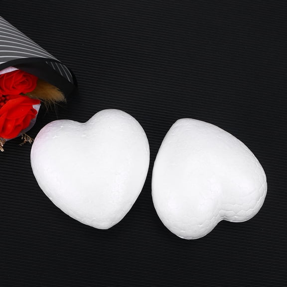 Masteelf Durable White Foam Heart Model for DIY Crafts and Party Decorations Perfect for Weddings and Valentine's Day 24pcs