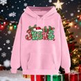 thumbnail image 6 of Womens Tops Hooded Long Sleeved Casual Loose Printed Off Shoulder Sleeves Sweatshirt,Blouse for Women Pink S, 6 of 6