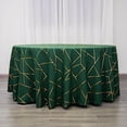 thumbnail image 3 of Balsa Circle 120" Hunter Green Gold Metallic Geometric Design Polyester Round Tablecloth, 3 of 8