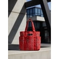 thumbnail image 6 of Women's Americana Cut Out Tote Bag, Red Bandana Print Shoulder Tote Bag with Multiple Pockets, Large Capacity Casual Handbag for Daily Use, 16" H x 21" W x 6.25" D, 6 of 6