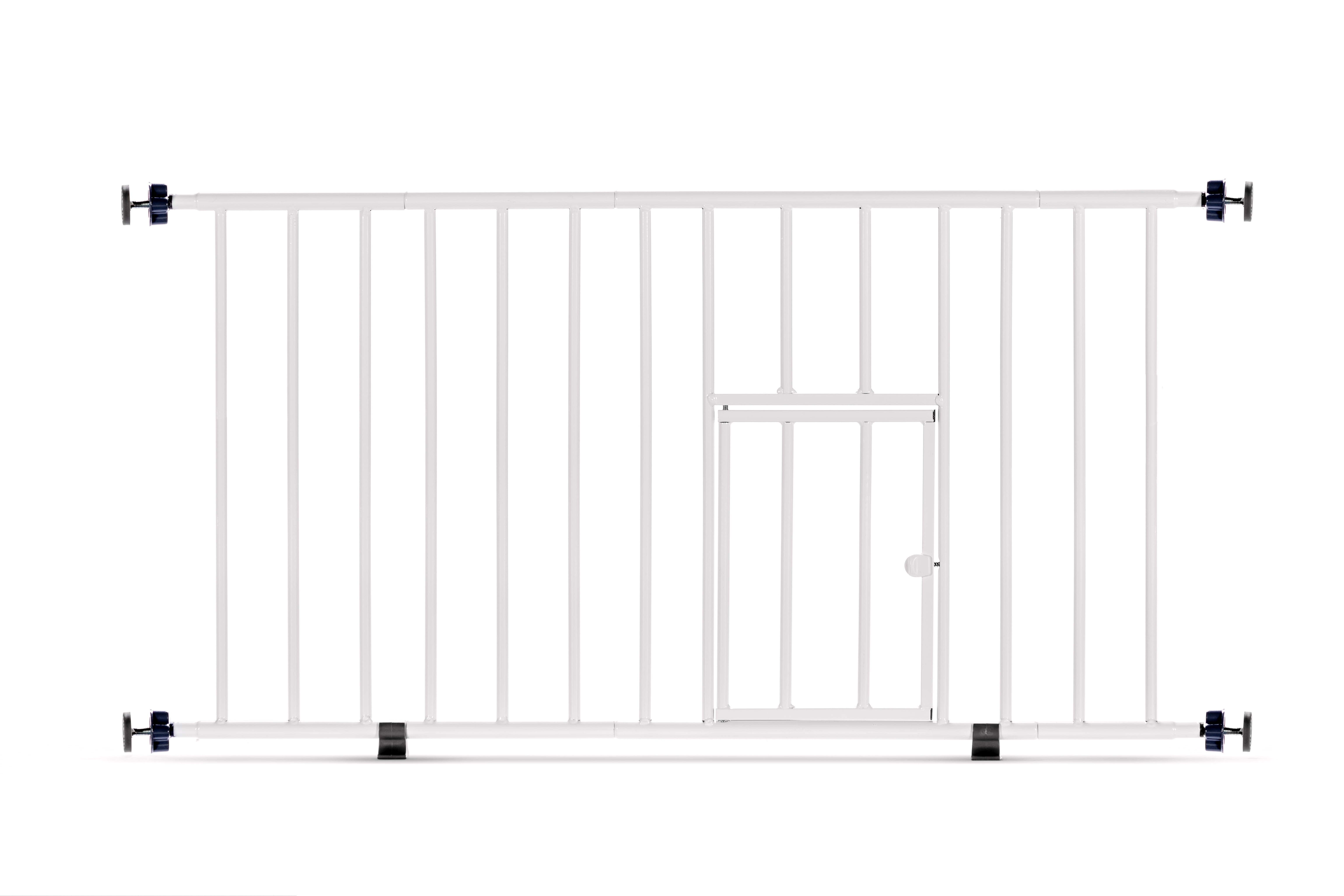 Carlson MINI Expandable Extra Wide Pet Gate with Small Pet Door, White, 18-31 inches