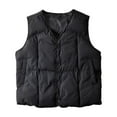 thumbnail image 3 of Letdown Men's Puffer Vest Outerwear Sleeveless Solid Button Jacket Winter Warm Lightweight Pockets Wind_proof (Black, L), 3 of 5