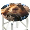 thumbnail image 3 of Balery Close-Up Curious Squirrel Round Bar Stool Seat Covers Velvet Fabric Adjustable Protects from Scratches and Stains for 14-17 Inch Chair-14 inch, 3 of 7