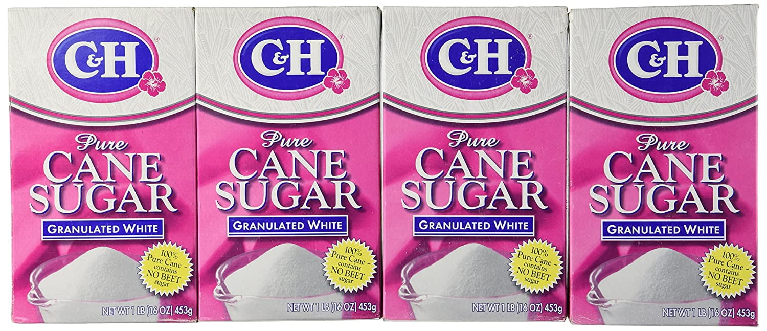 C&H, Cane Sugar, Granulated White, 16oz Box (Pack of 4)
