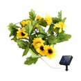 thumbnail image 1 of Guirnalda de luces de girasol con energía solar, resistente al agua, 6,6 pies, 20 luces LED de hadas, flores artificiales, guirnalda floral, decoraciones de luz (amarillo), 1 of 5