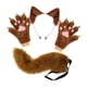 thumbnail image 1 of Conjunto de diadema con orejas de animal y guantes de cola para disfrazarse de una hermosa cola larga para fiestas temáticas. Marrón, 1 of 8