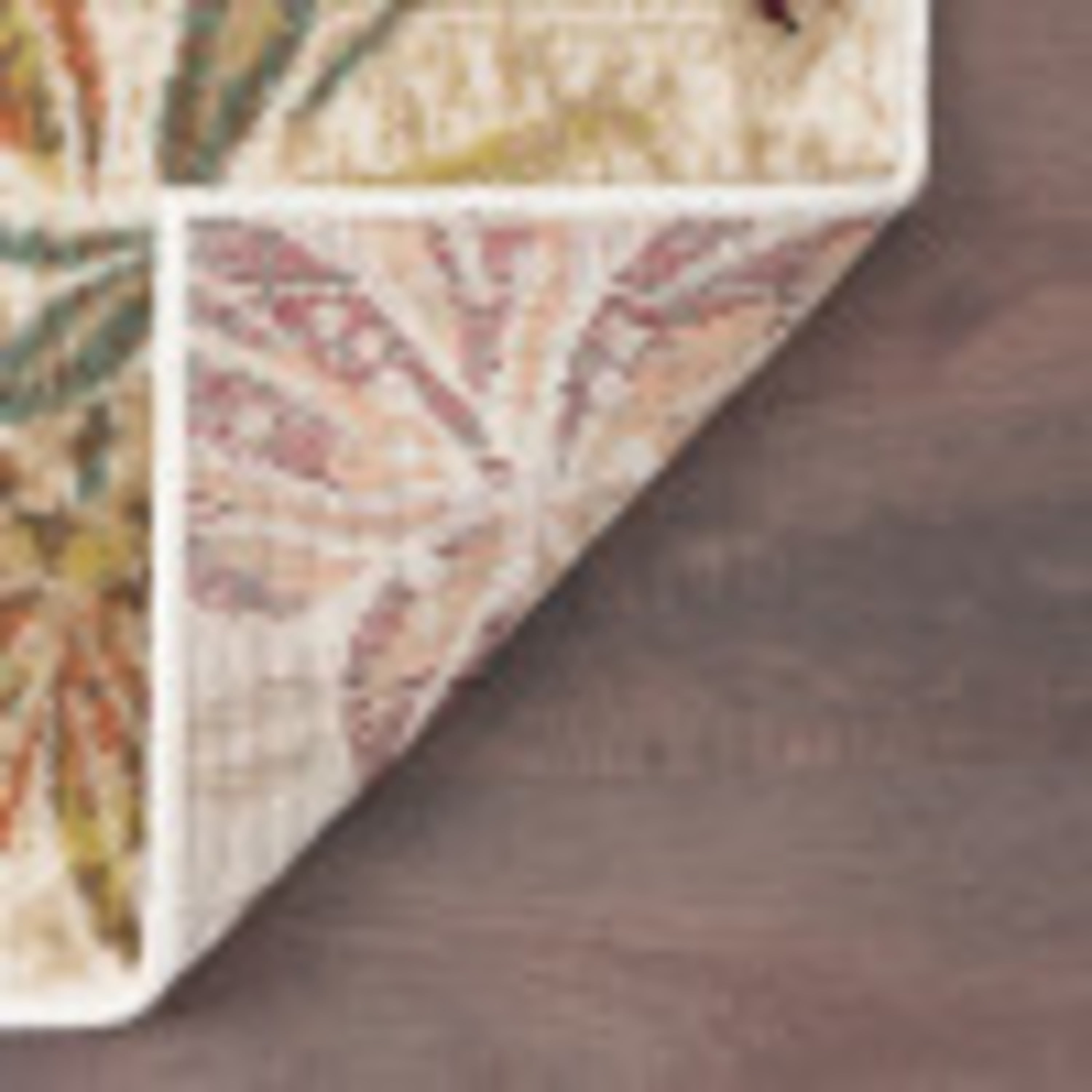 Transitional 5x8 Area Rug (5'3'' x 7'3'') Floral Cream, Seafoam Living Room Easy to Clean