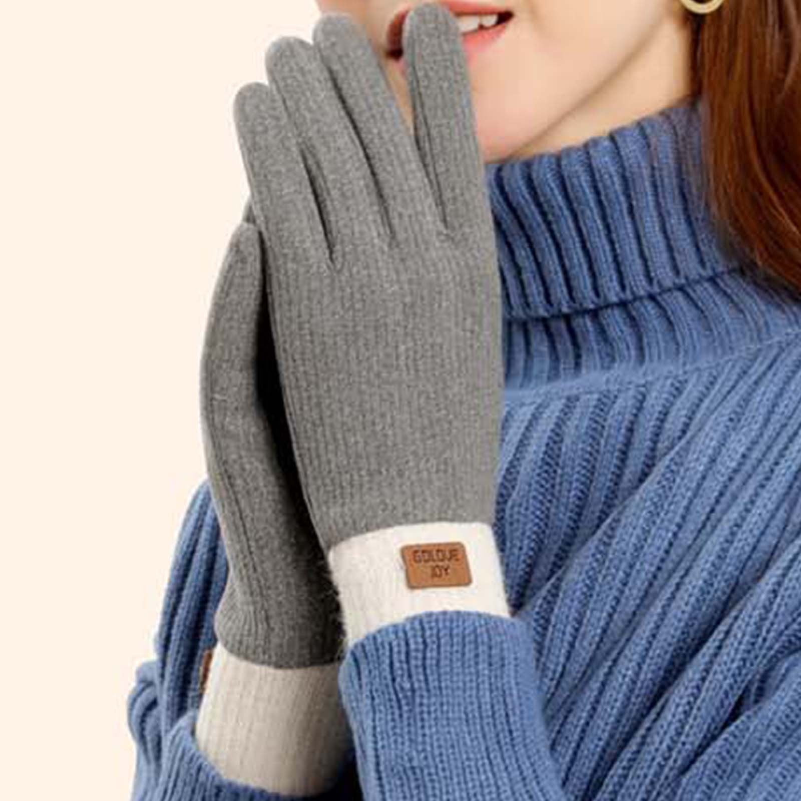Christmas Clearance ! HERESOM Warm Winter Knitted Gloves for Women