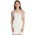 thumbnail image 1 of INSPIRE CHIC Women's Elegant Short Sleeve Sheer Floral Lace Shrug Tops, 1 of 5