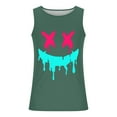 thumbnail image 5 of UVEASISHA Mens Sleeveless Muscle Shirts Funny Smiley Face Graphic Gym Tank Tops Summer Casual Athletic Running Shirt Cool Streetwear Workout Tanks Army Green S, 5 of 6