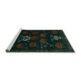 thumbnail image 2 of Ahgly Company Machine Washable Indoor Rectangle Animal Turquoise Blue Traditional Area Rugs, 7' x 10', 2 of 4