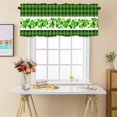 thumbnail image 2 of St. Patrick''s Day Window Valances Lucky Shamrock Buffalo Green Plaid Valance Kitchen Curtains with Rod Pocket Short Curtain Panels for Bedroom Living Room 54" X 18", 2 of 6