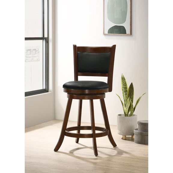 Dining Chairs Chestnut and Black Wooden Swivel Stool (Set of 2),Wooden Dining Chairs