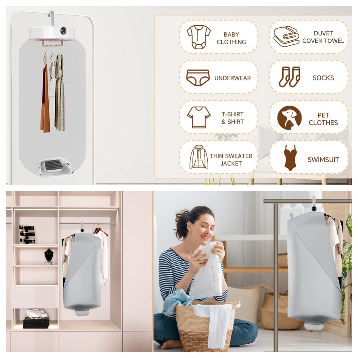 Sèche-linge électrique Portable Pliable – Séchage Rapide 600W Pour Maison, Voyage Et Camping – 26,5 X 11 Cm - 9