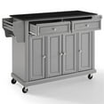 thumbnail image 4 of Pemberly Row Traditional Wood/Granite Kitchen Cart in Gray/Black, 4 of 11