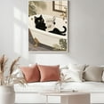 thumbnail image 4 of Hieng Funny Black Cat in Bathtub Canvas Wall Art Cute Cat Wash Its Paws Reading Newspaper Poster Bathroom Animal Prints Toilet Wall Decor（Only canvas）, 4 of 6