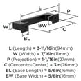thumbnail image 4 of Amerock Bridgeport 3 inch (76mm) Center-to-Center Matte Black Cabinet Pull - 10 Pack, 4 of 5